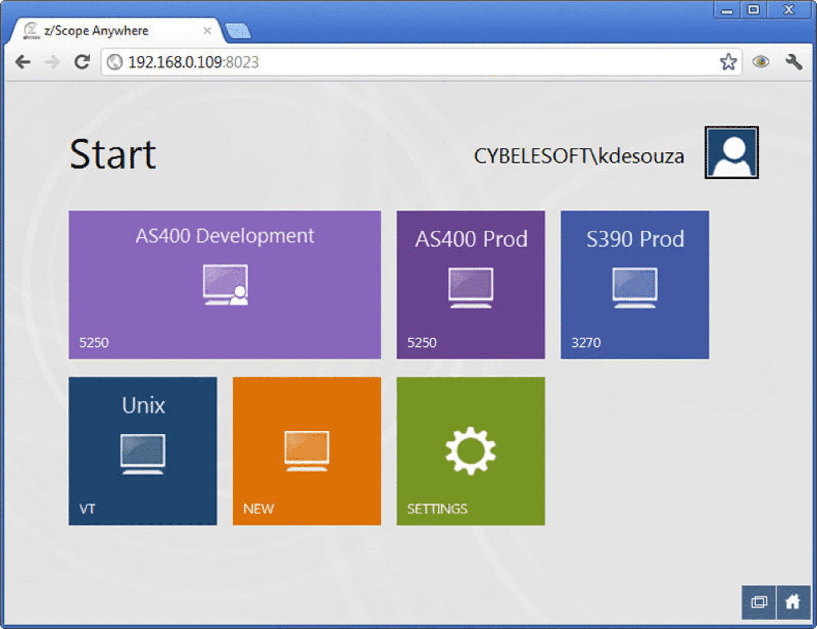 z/Scope Anywhere Web Terminal Emulator