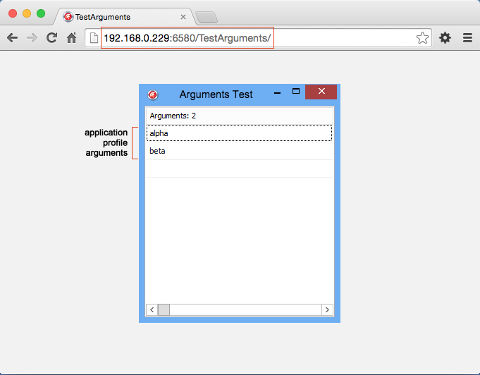 application profile arguments