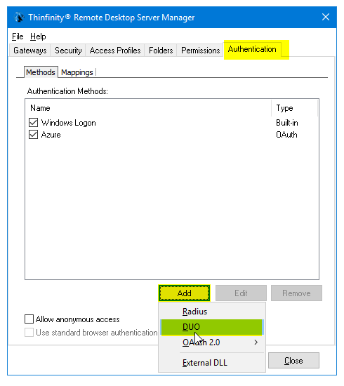 Duo Security Login MFA for RDP