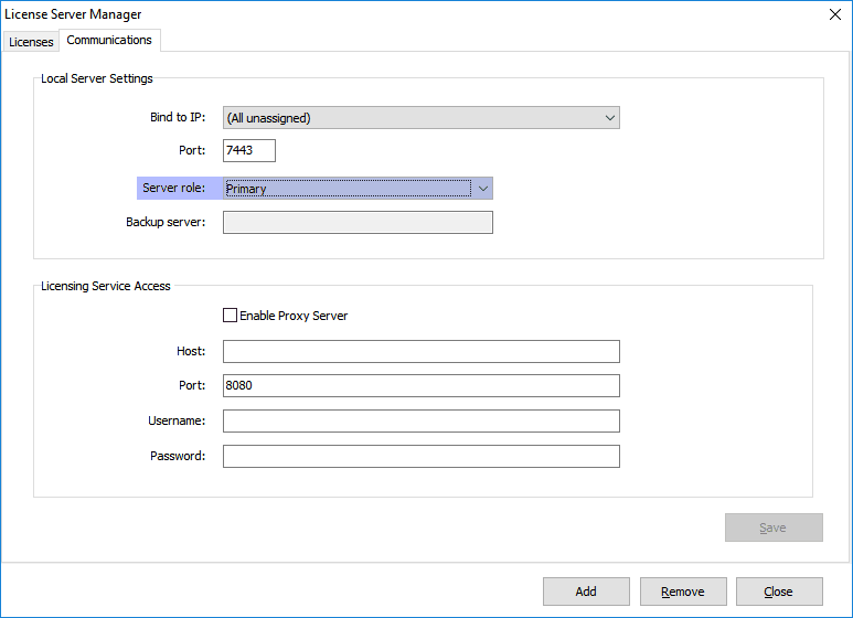 License Server Administrator - High availability, step 01