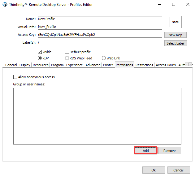 How to limit user access to remote resources with permissions