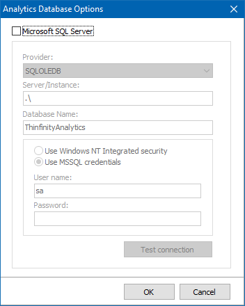 Check the tick-box adjacent to ‘Microsoft SQL Server’ to enable the configuration fields: