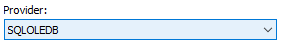 For ‘Provider’, select ‘SQLOLEDB’ (comes by default):