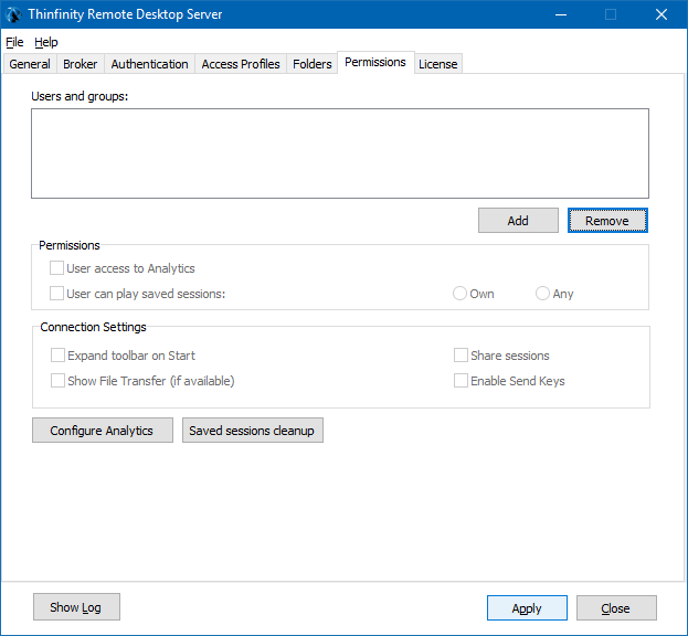 The last step is clicking on ‘Apply’ on the ‘Permissions’ tab to save the configuration: