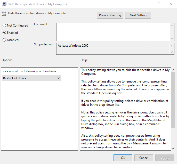 Screenshot example