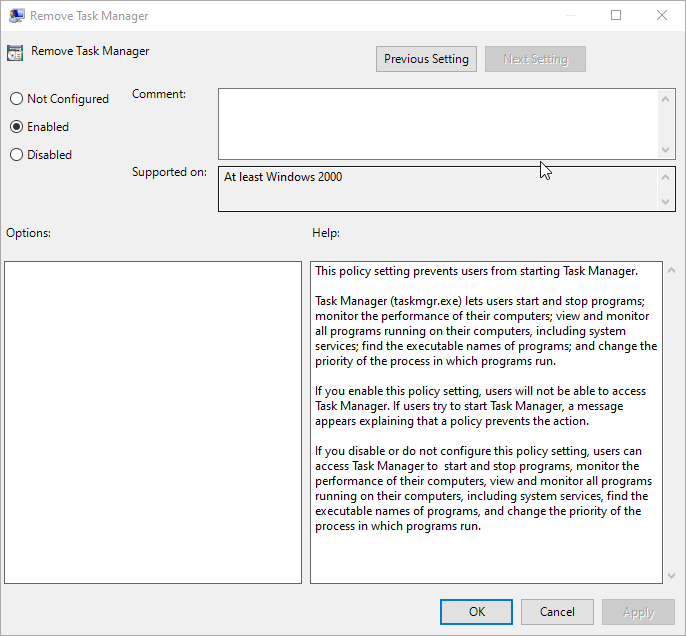Screenshot example