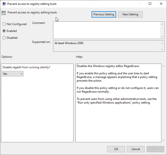Screenshot example