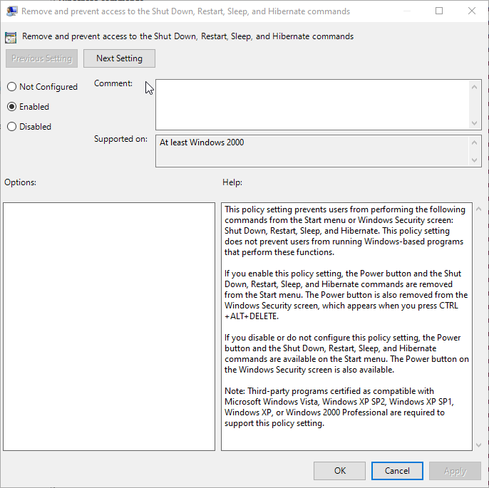 Screenshot example