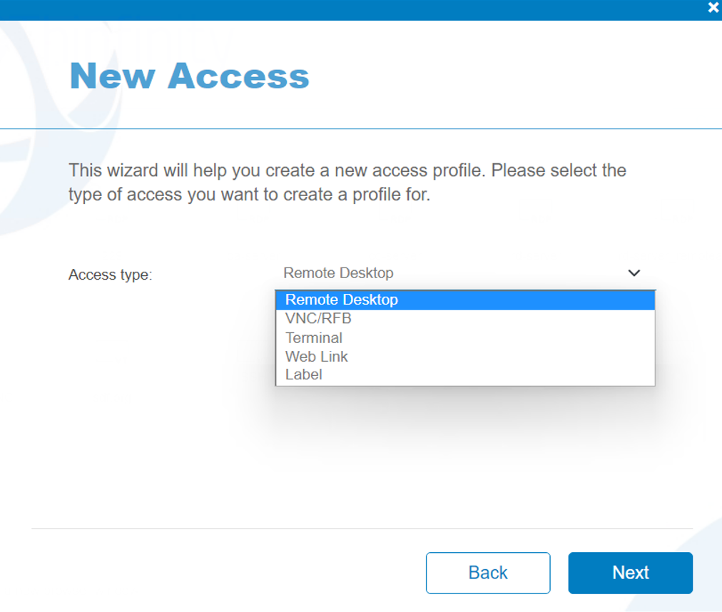 new access example - Screenshot
