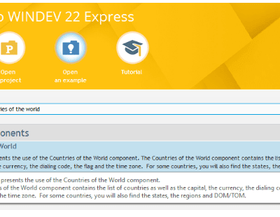 WinDev 22 Express screen view