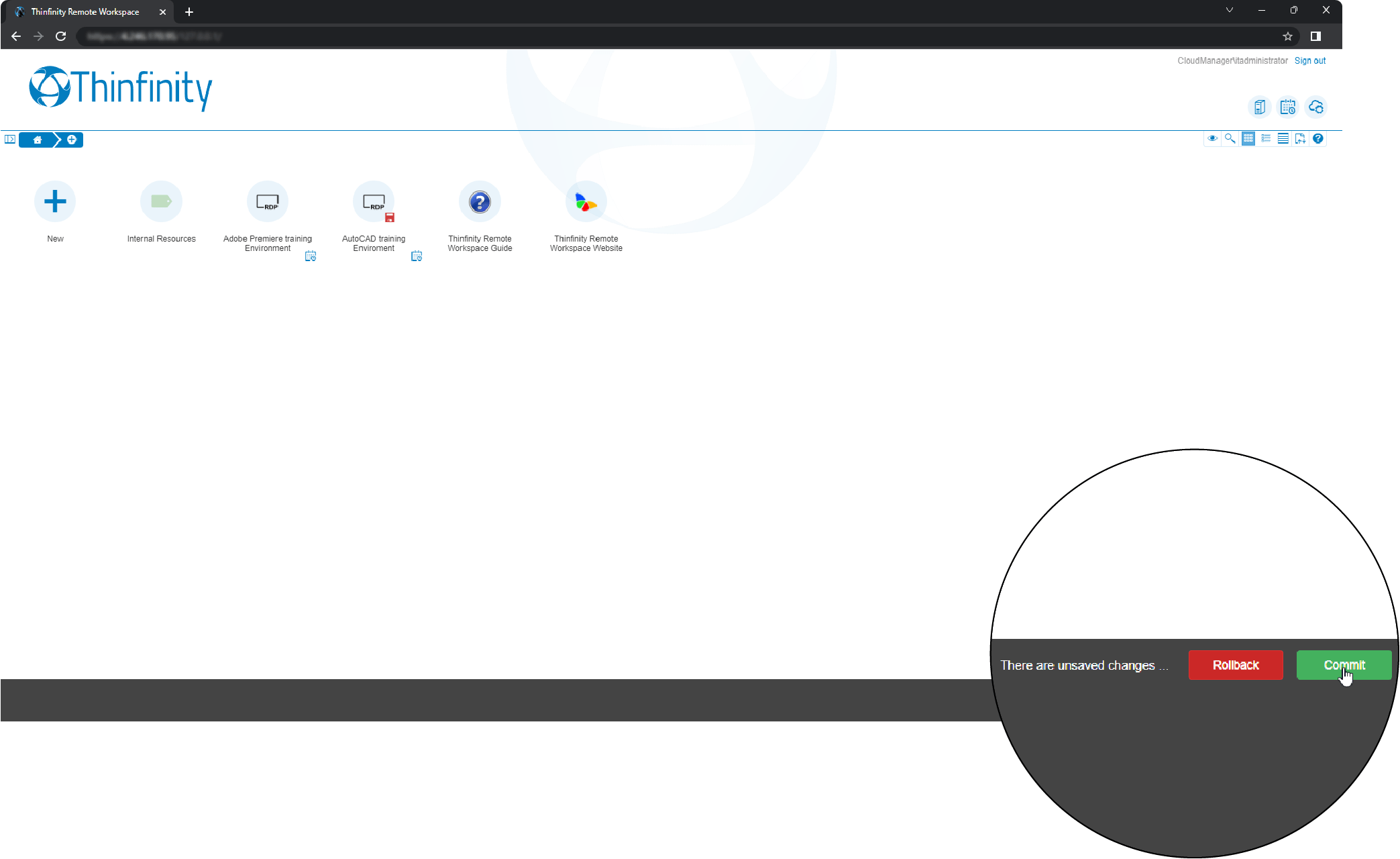 Getting started with Resource Reservation - Click on Commit