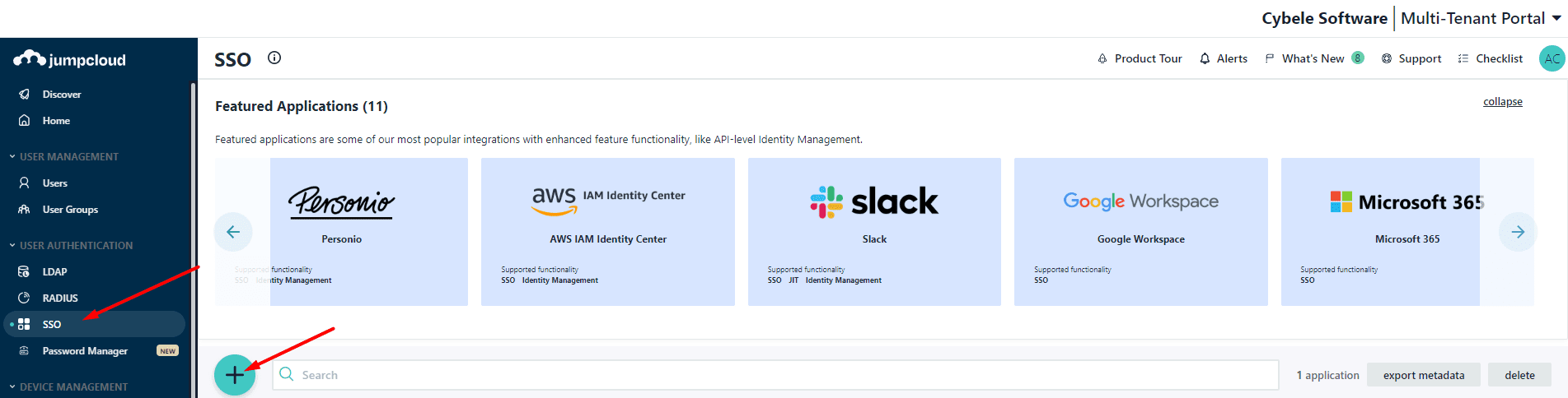 Configure JumpCloud + SAML for your Thinfinity RDP Server, step 01 