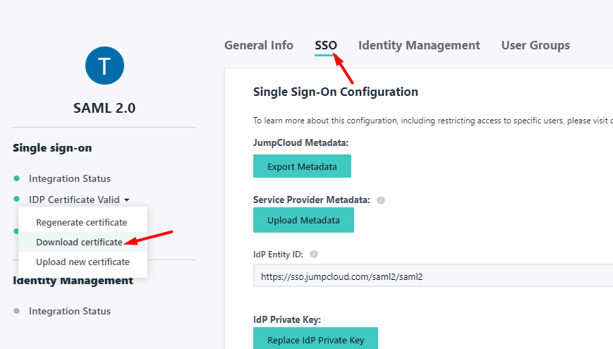 Configure JumpCloud + SAML for your Thinfinity RDP Server, step 09