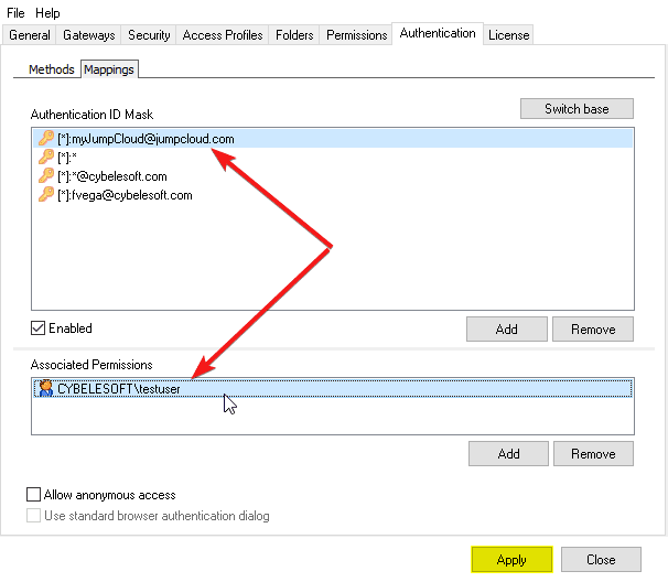 Configure JumpCloud + SAML for your Thinfinity RDP Server, step 17