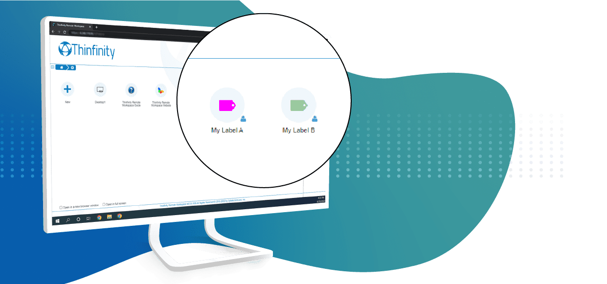 Customize the RDP access profiles with labels Thinfinity