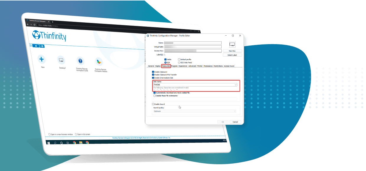 Customize the ThinDisk name Thinfinity