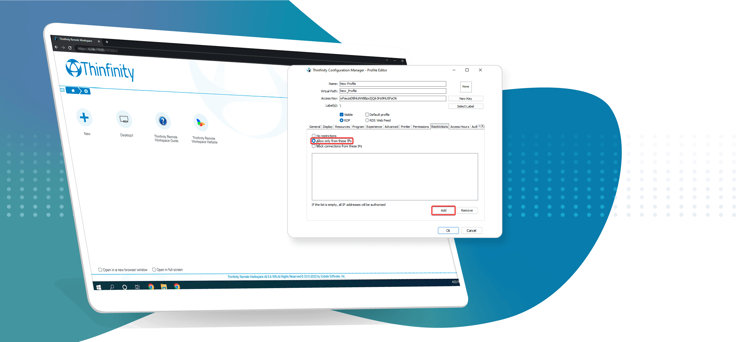Use permissions to restrict available resources per user