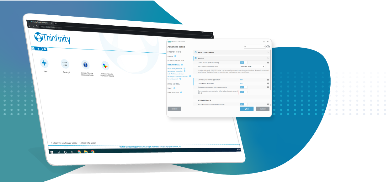 configure the NOD32 ESET antivirus software