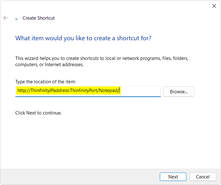Create a desktop shortcut