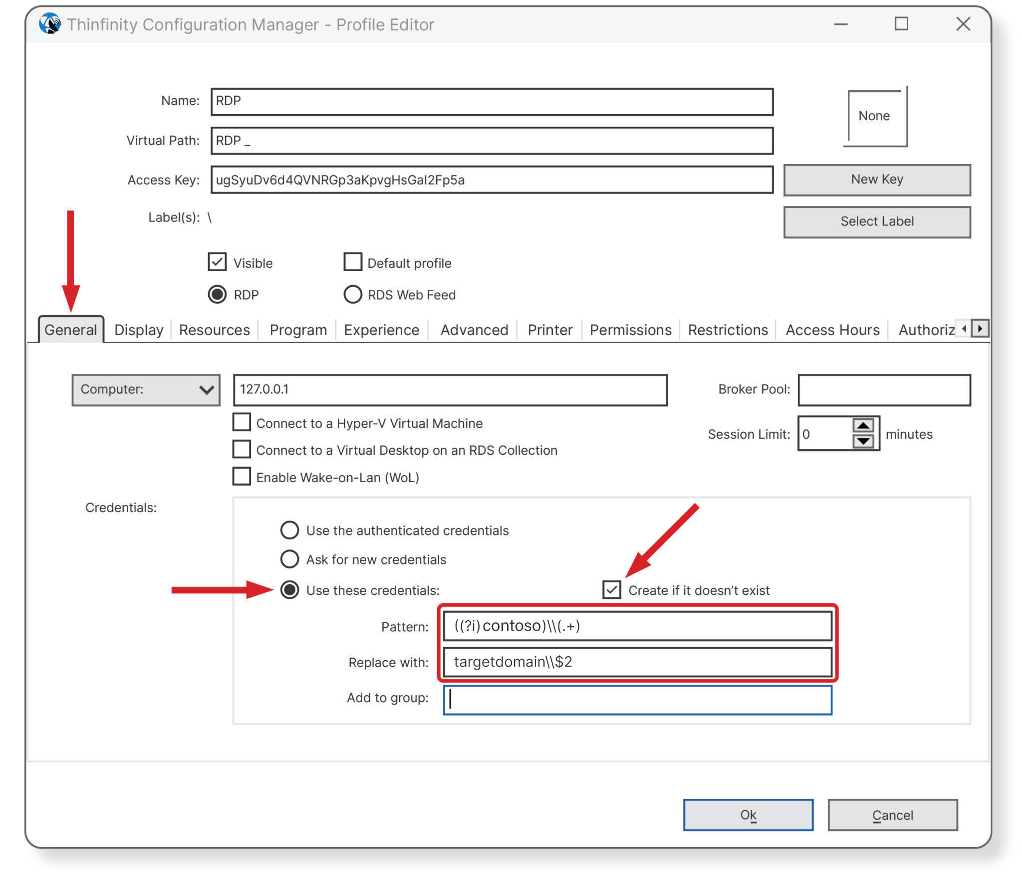 Creation of users against external - screenshot