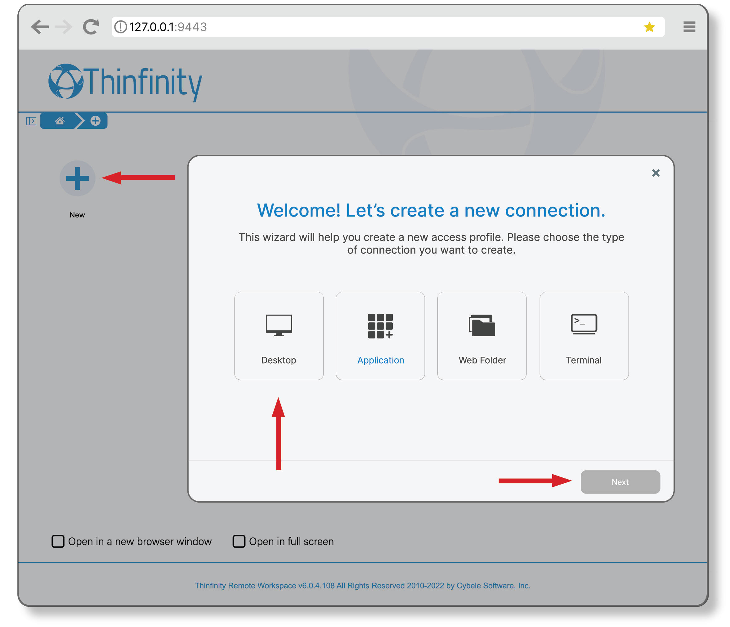 create RDP connection - screenshot