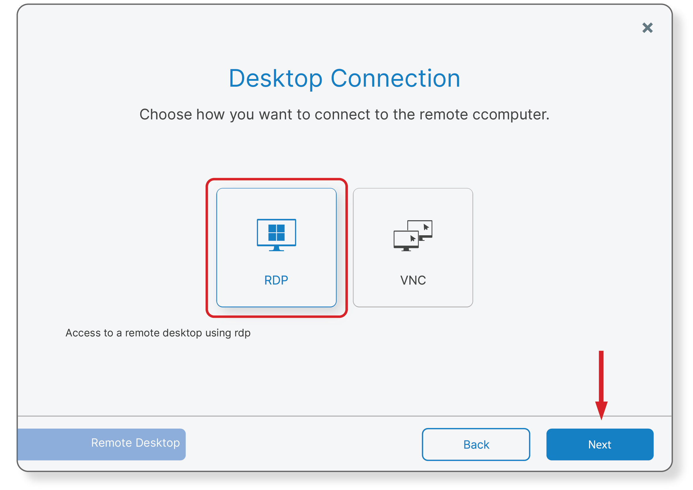 Remote desktop Protocol - screenshot