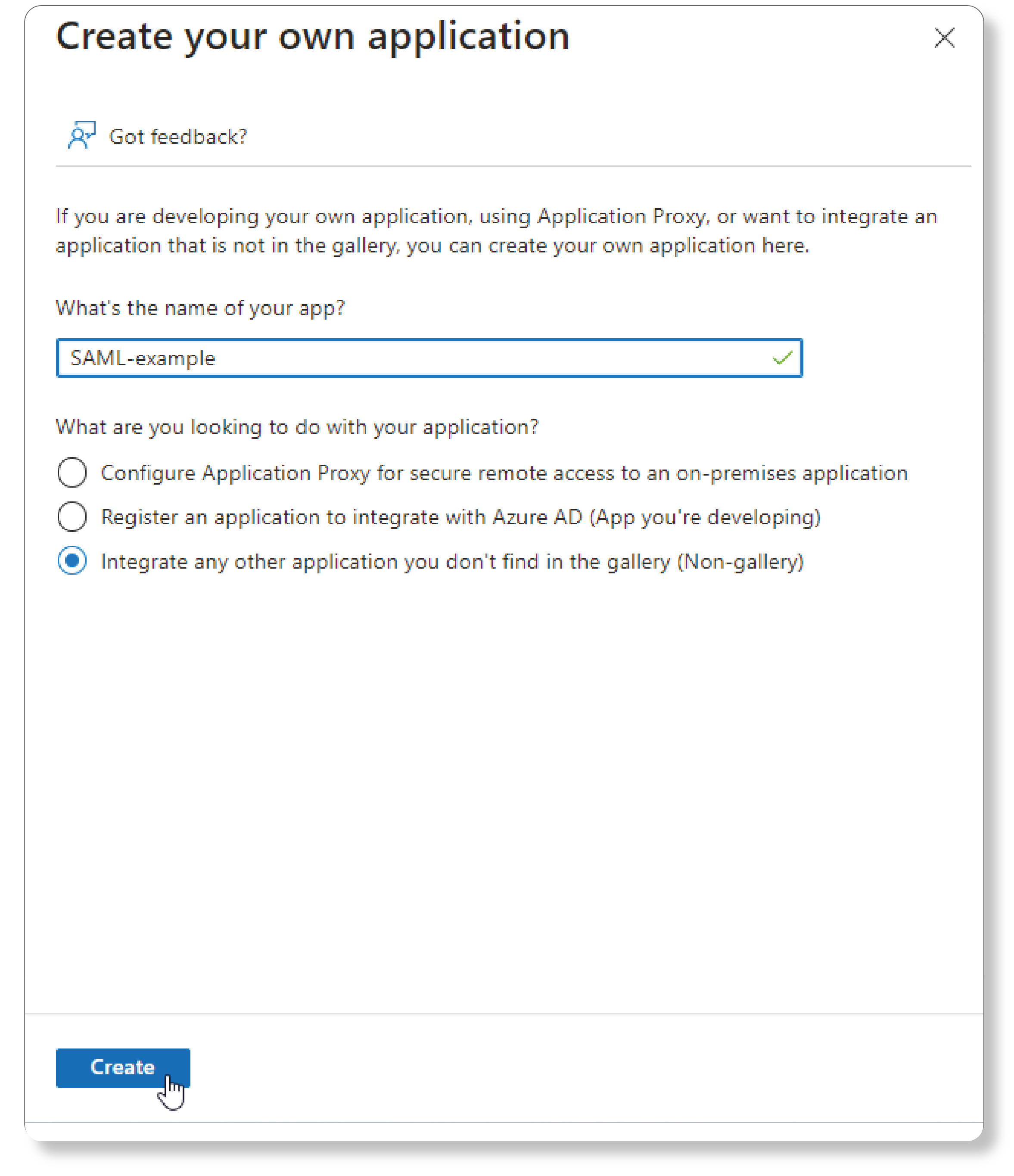 thinfinity create the new registered application - screenshot 