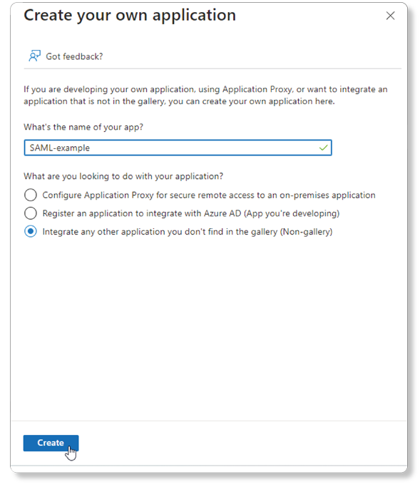 vui thinfinity create the new registered application - screenshot
