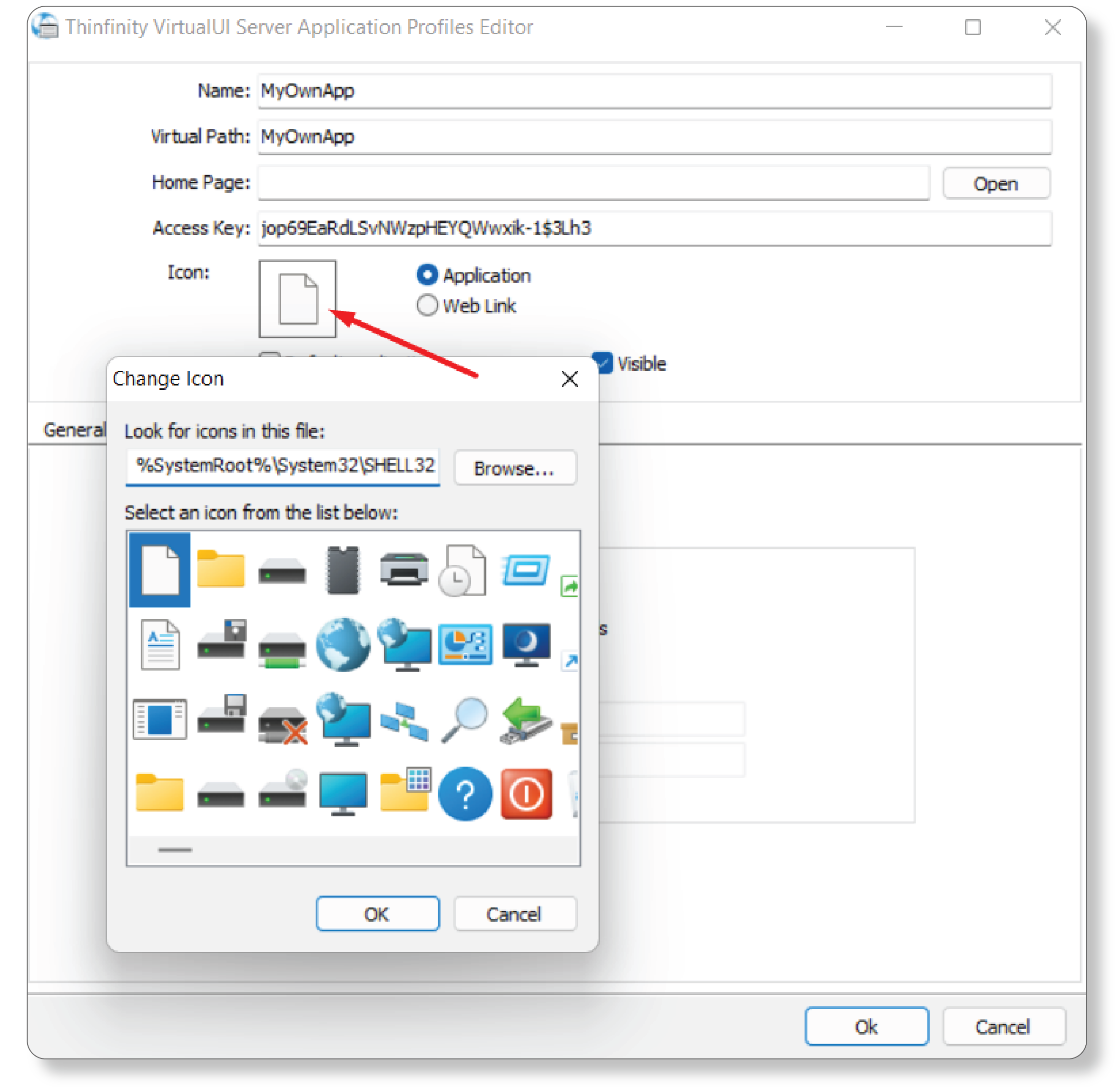 set Thinfinity icon - screenshot