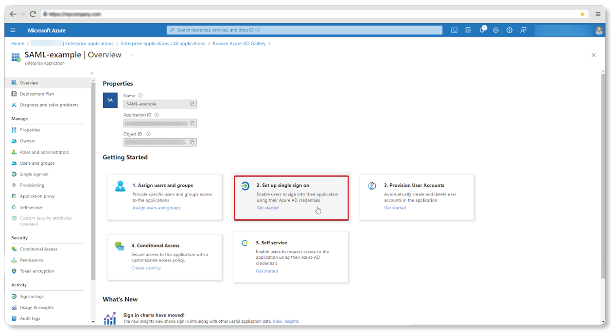 vu setup single sign on with SAML - screenshot