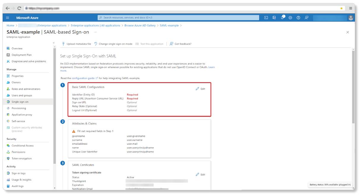 Setting up SAML for Thinfinity VirtualUI - screenshot