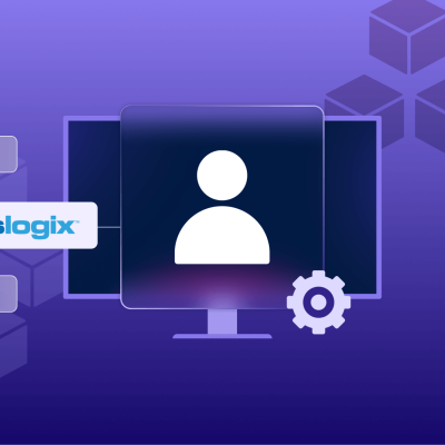 Visual representation of an FSLogix deep dive, featuring the FSLogix logo, a computer screen, and a user profile icon.