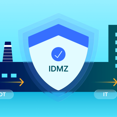 Secure IT/OT network architecture for manufacturing with an IDMZ.