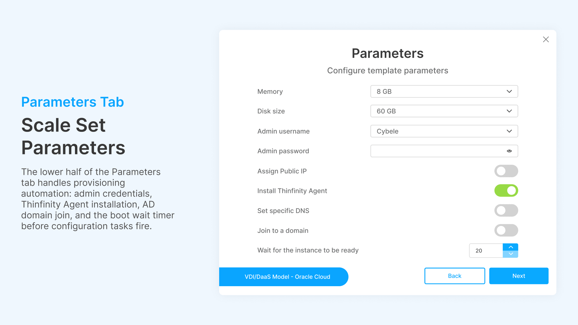 Configure VDI auto-scaling parameters for multi-cloud cost optimization with Thinfinity.
