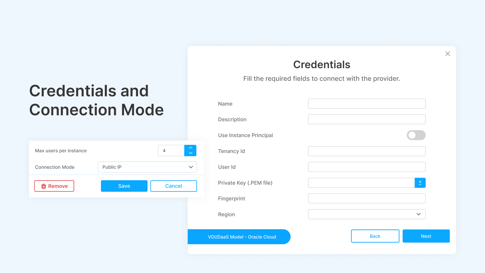 Thinfinity Cloud Manager: Configure VDI auto-scaling credentials for multi-cloud cost optimization.
