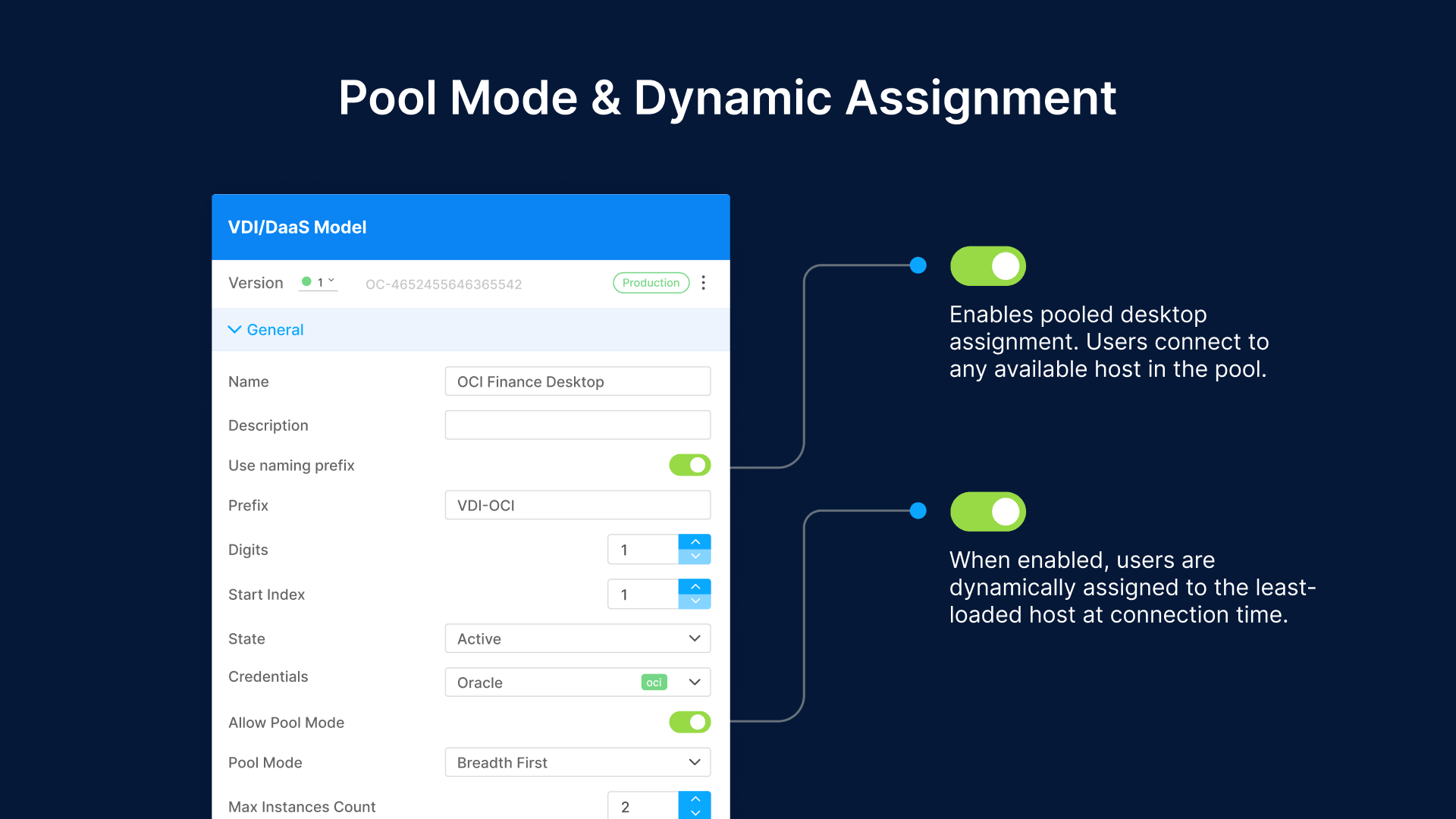 VDI auto-scaling cloud cost optimization: Thinfinity Cloud Manager's Pool Mode and Dynamic Assignment.